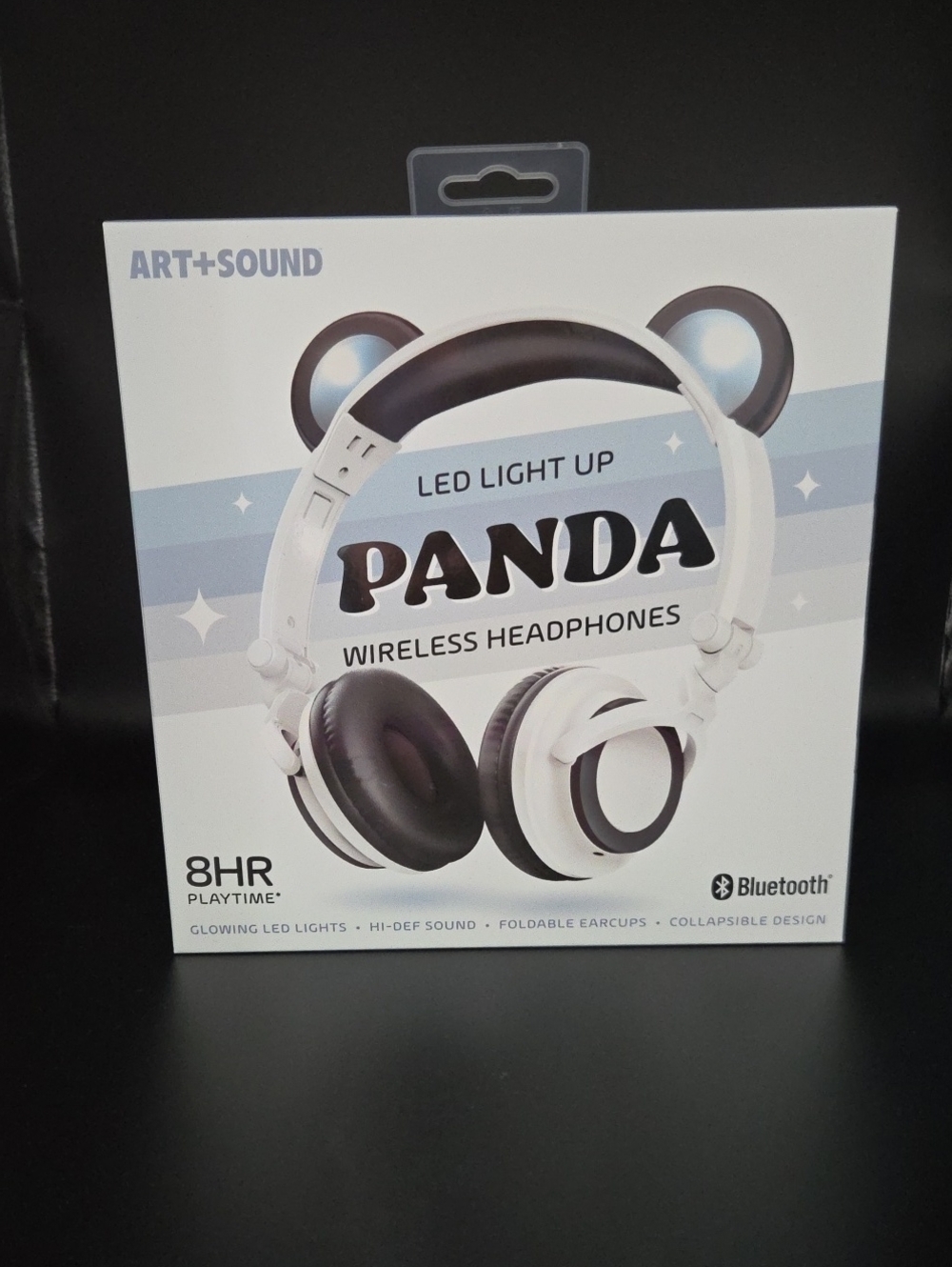 NIB Art + Sound LED Light Up Wireless Headphones White Panda
